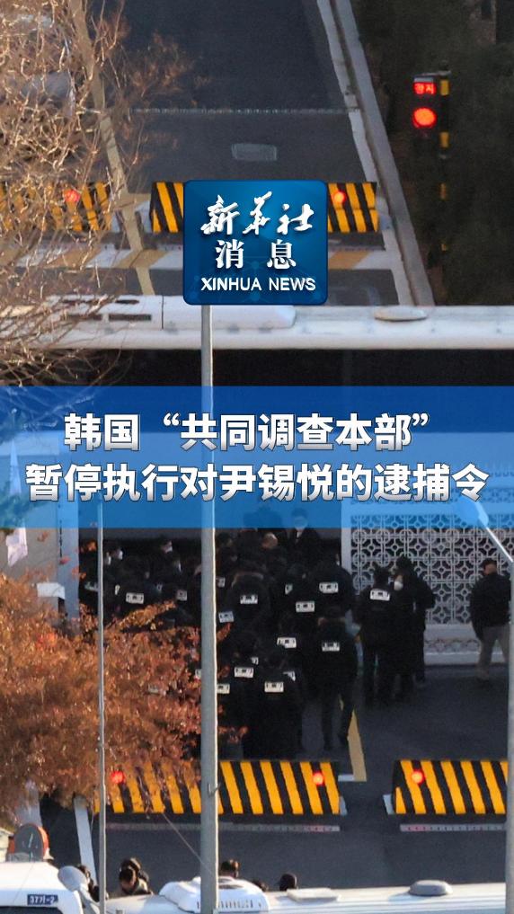 新华社消息丨韩国“共同调查本部”暂停执行对尹锡悦的逮捕令-新华网        