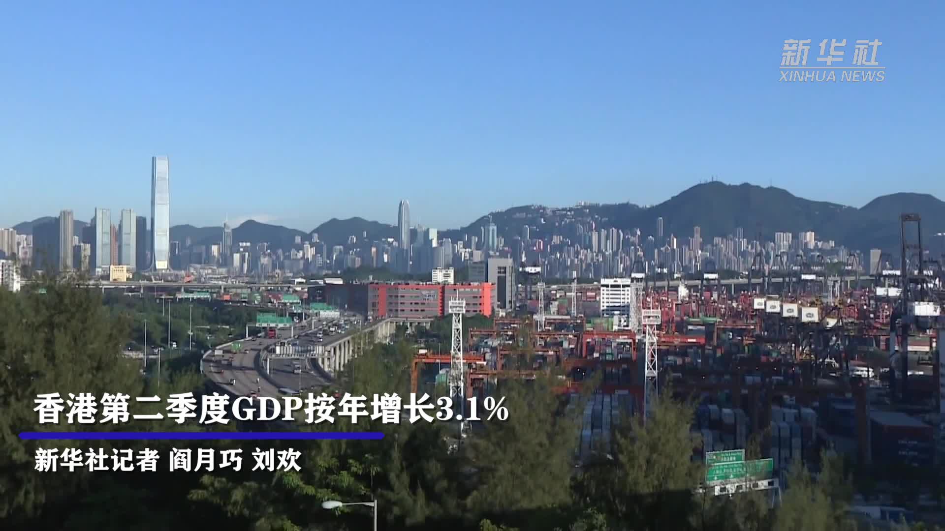 香港第二季度GDP按年增长3.1%-新华网